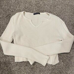 Brandy Melville Women's White and Cream Shirt